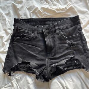 American Eagle Outfitters Charcoal Distressed Jean Shorts